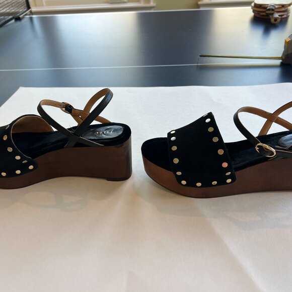 JOIE Size 39 9 US GALLA SUEDE STUD EMBELLISHED PLATFORM SANDALS BLACK - Picture 2 of 6